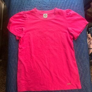 Anne Klein Hot Pink Puff Sleeve Tee